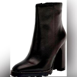 Karl Lagerfeld Black Heeled Boots with Chunky Block Heel